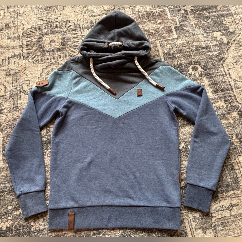 Naketano Men's Two-Tone‎ Hoodie Sweatshirt Size Small